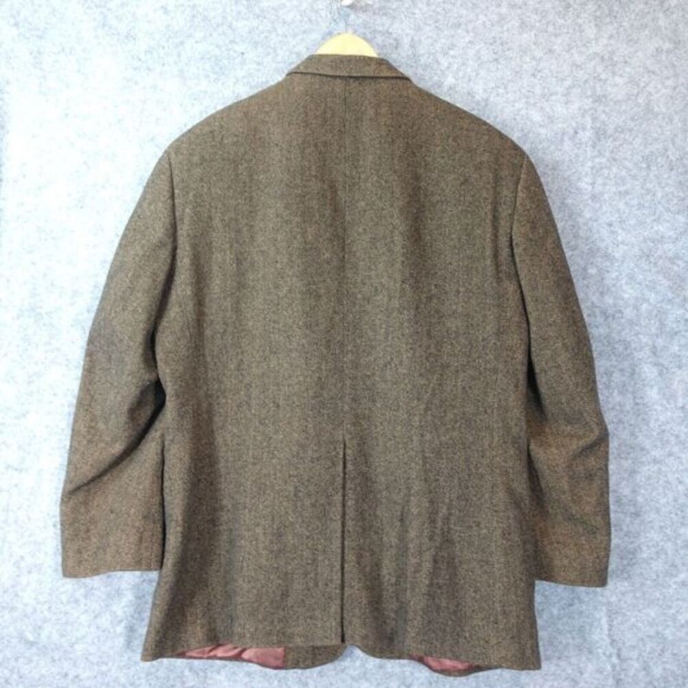 Italian Camel Hair Herringbone Tweed Sport Coat Mens 42R Brown Classic CHERESKIN - Picture 3 of 16